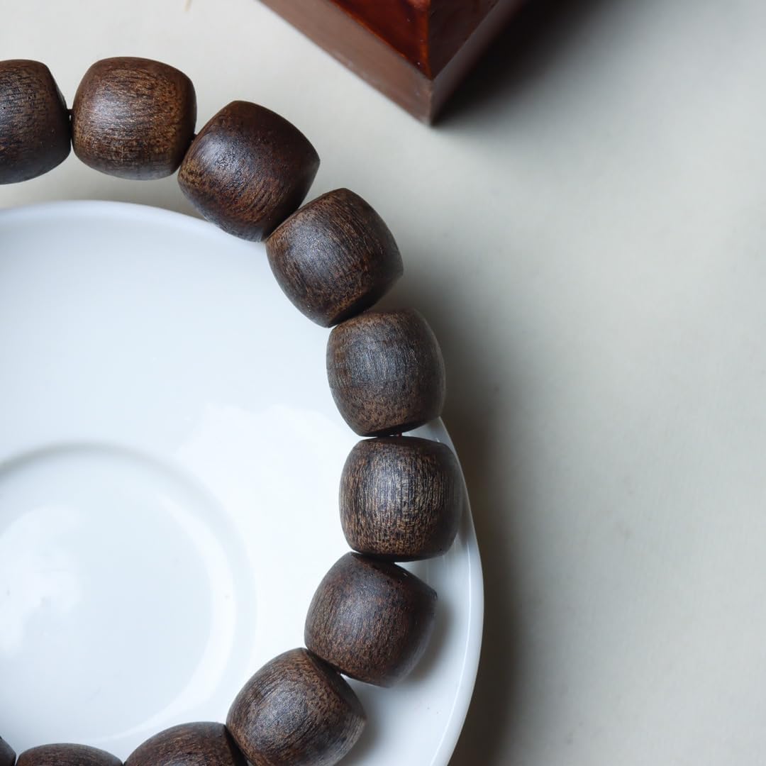 Vietnam Nha Trang Agarwood White Aquilaria Single Strand 12mm*17 Beads Barrel-Shaped Beads Sweet Honey Aroma, Cooling