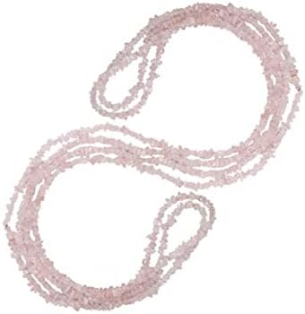 Natural Rose Quartz Chips Beads Strand 600 Ct, Free Form Gravel Uncut Pack of 5 Strand 100