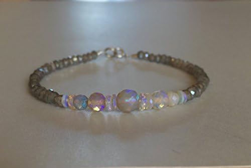 AAA++ Rare Quality Australian Opal bracelet, labradorite bracelet, fine jewelry, Opal bracelet, genuine Opal, real Opal, Opal jewelry, October birthstone, gift 4-5 mm Code- WAR6343