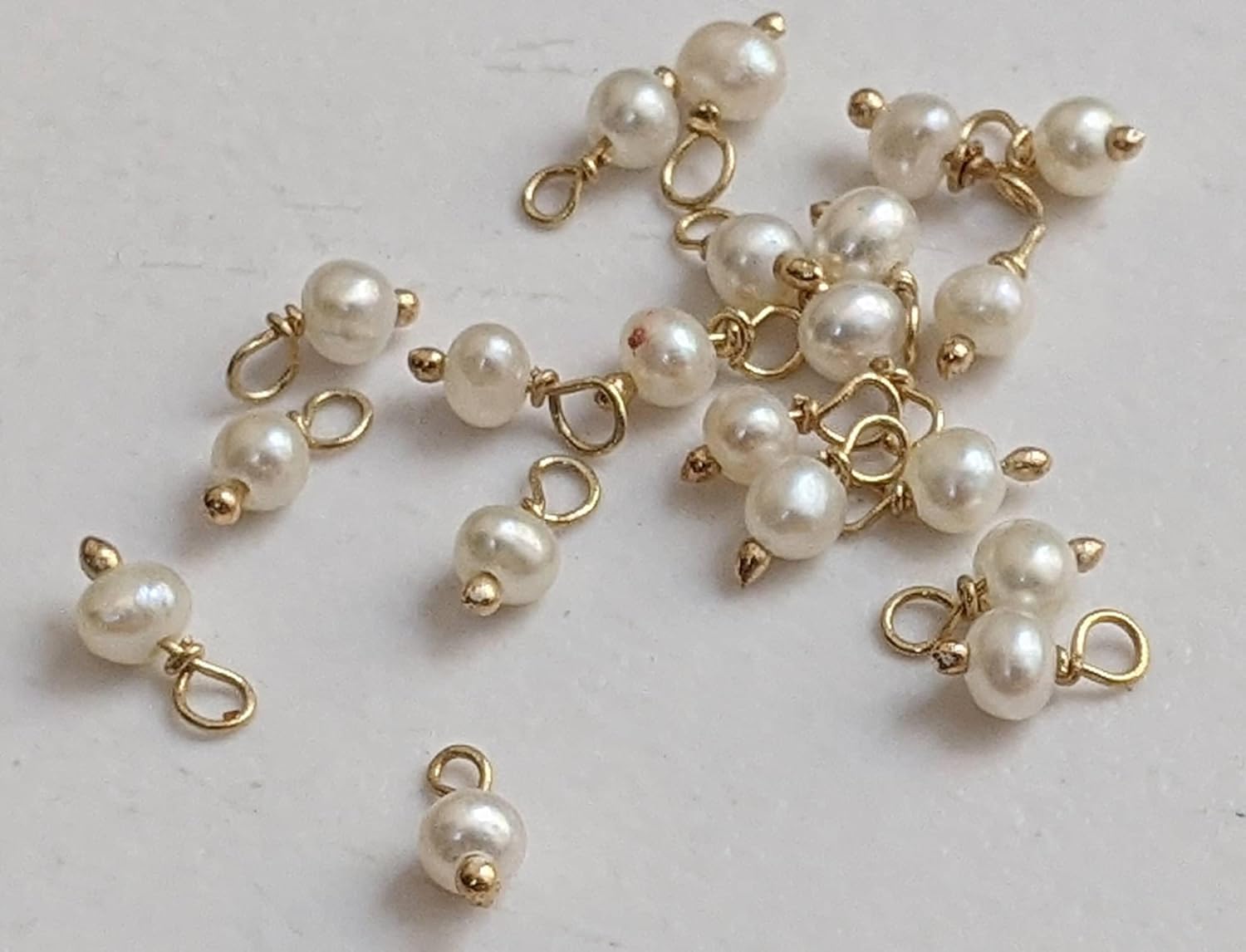 Women's 3 mm Pearl 925 Sterling Silver Wire Wrapped Pearl Rondelle Beads, Pearl Jewelry Hangings, Loose Pearl Beads (50Pcs To 100 Pcs Options)