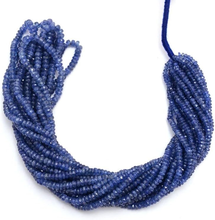 13 inch Strand of Natural gem Blue Sapphire, 2.5-3.5mm rondelle Faceted Beads for DIY Jewelry Making. | Beads_01937