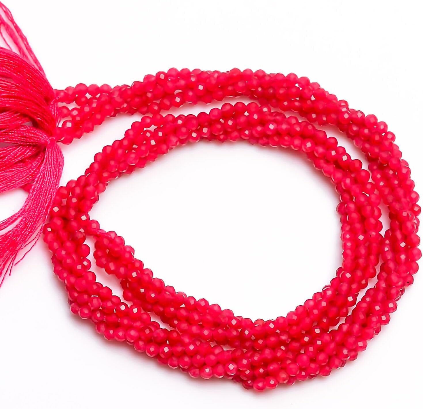 2.5mm Natural Pink Jade Faceted Round Rondell Beads Jewellery 33 cm 50 Strand CHIK-STRD-87706