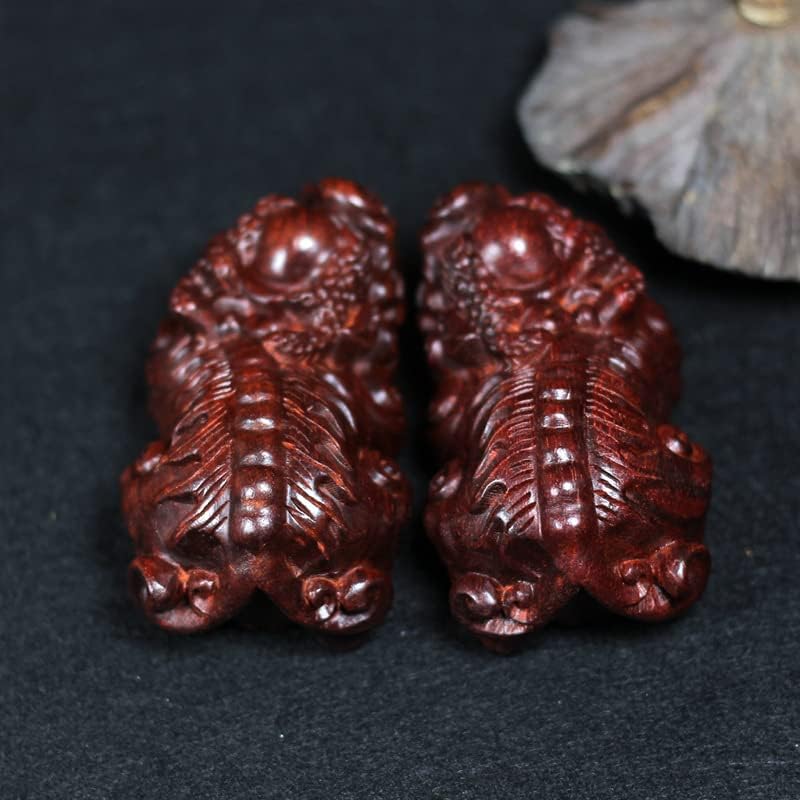 Mascot Wooden Crafts Wood Carving Art Wood Decoration Artwork 赞比亚小叶紫檀貔貅摆件 血檀雕刻摆件 似小叶紫檀文玩送礼手把件(貔貅一对)