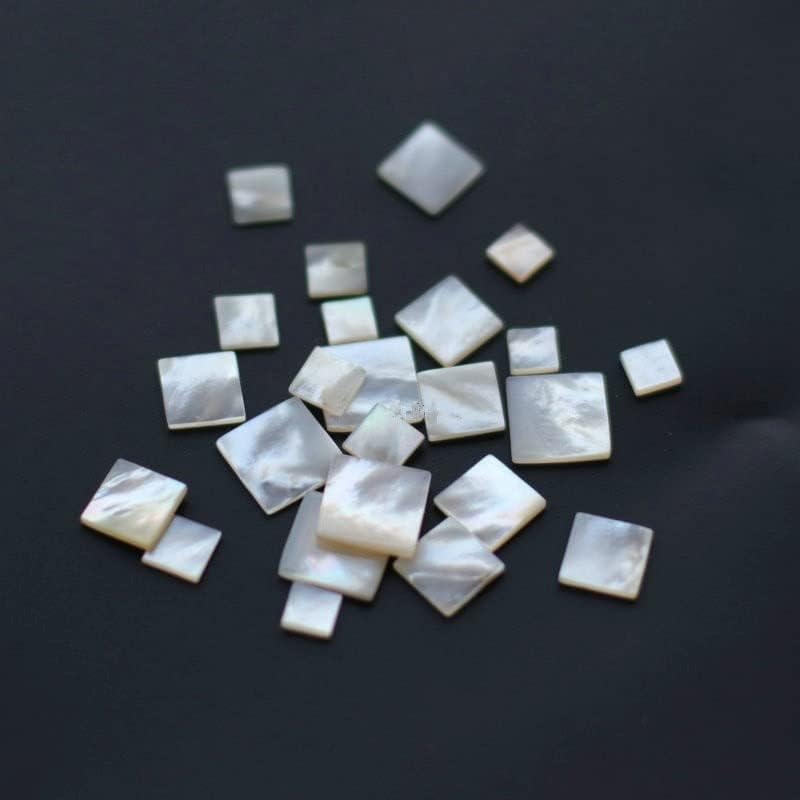 Davitu 100pcs Square Shape Loose Mother of Pearl Shape mop Shell Beads - (Item Diameter: 10mm)