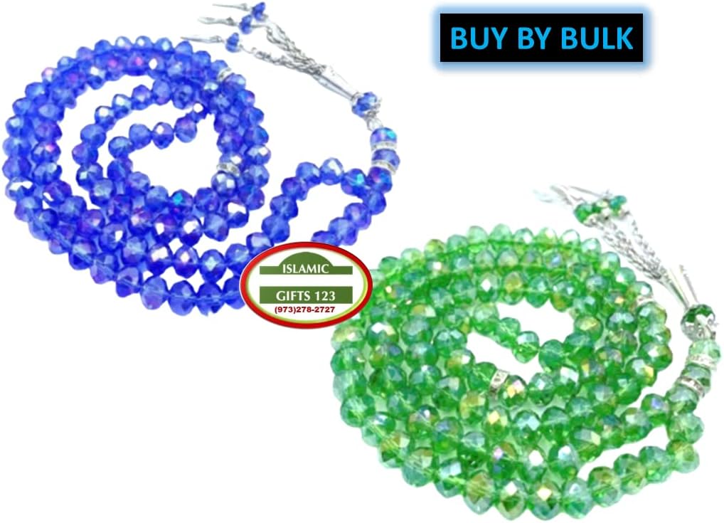 Muslim Prayer Beads [48 Pack] Islamic Prayer Beads 99 Tasbeeh Counter misbaha Islamic Favors Islamic Wedding Favors Crystal Prayer Beads Crystal Rosery