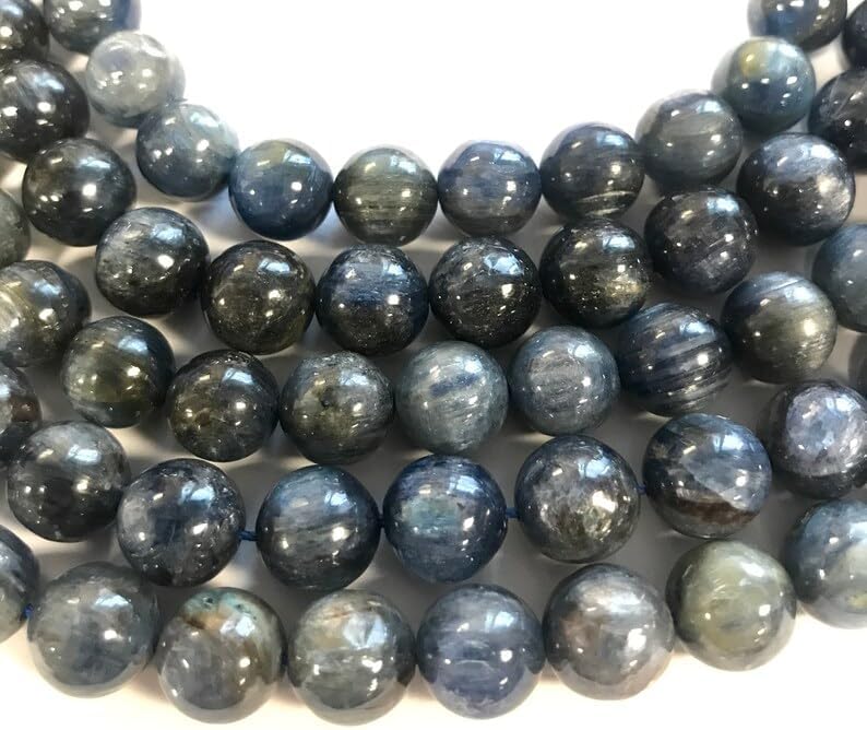 13 inch Strand of Natural gem Kyanite, 14mm Round Smooth Beads for DIY Jewelry Making. | Beads_05048