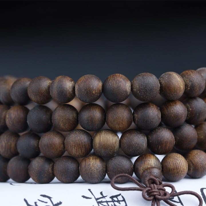 Vietnam Nha Trang White Agarwood Full Oil Soft Silk Old Wood Multiple Sizes Prayer Beads Bracelet Sinkable Grade (10mm*108 Beads)