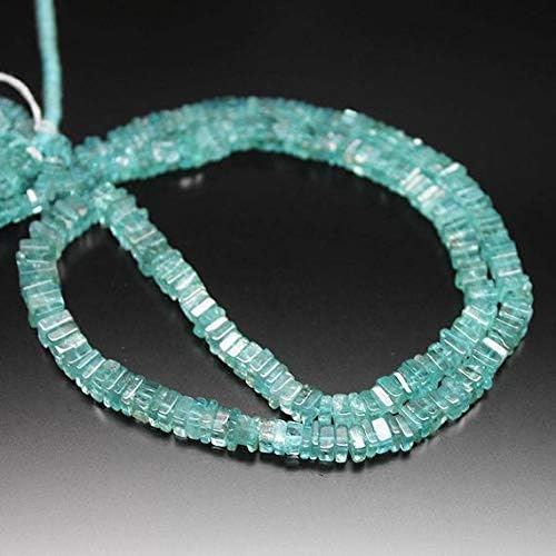 2 Strand Natural Blue Apatite Smooth Square Cube Gemstone Loose Craft Beads 16 Inch Long 3mm 4mm Code-HIGH-901