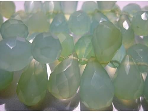 8 inch Strand of Natural Chalcedony 17x11-8x5mm Drop Faceted briolette Beads for DIY Jewelry Making. |BRIO_01643