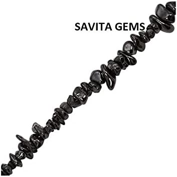 Natural Black Spinel Chips Beads Strand 700 Ct, Free Form Gravel Uncut Pack of 5 Strand 100