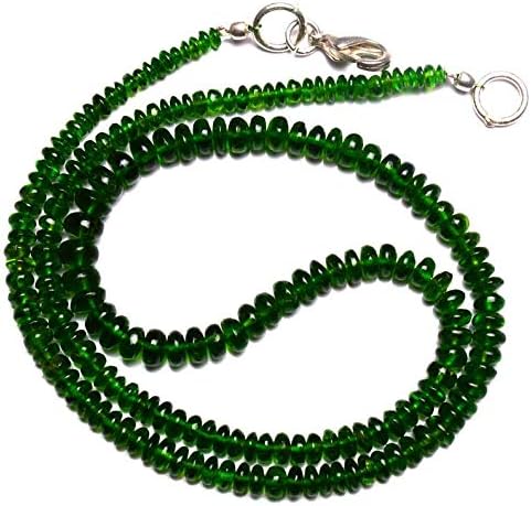 Super Rare Natural Chrome Diopside Smooth Rondelle Beads 16.5