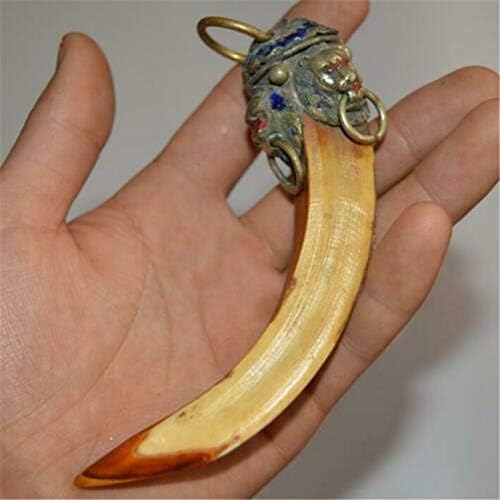 Davitu Beads - Lion a package boar tooth enamel antique town house to ward off bad luck