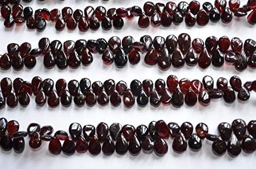 7 Inch 7x9-9x14mm Natural Pyrope Red Garnet Smooth Pear Shape Briolette Beads Strand Code-HIGH-59621