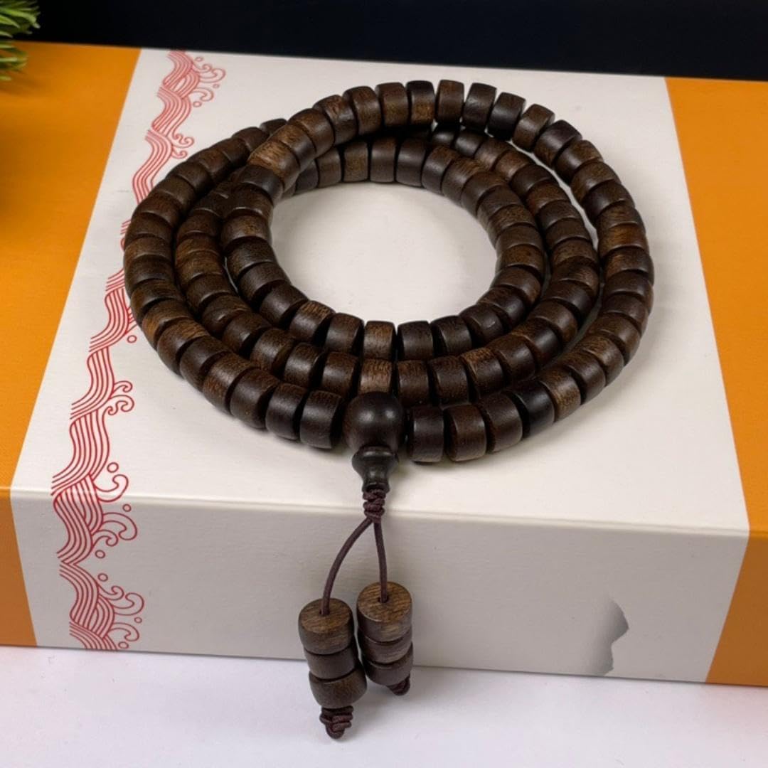 Vietnamese Nha Trang White agarwood Prayer Beads, Each Piece 6mm*108 Pieces, Dense, Sweet, Cool and Water-Sinking Grade