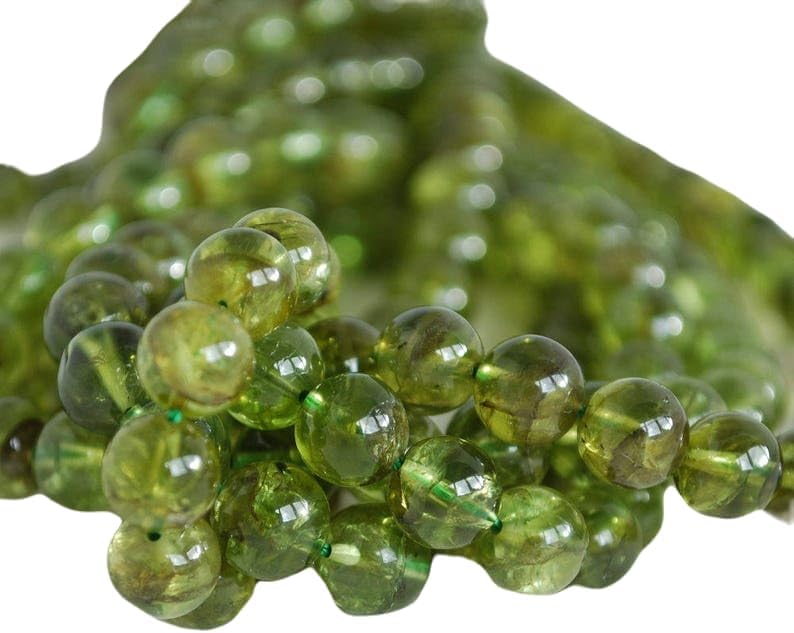 13 inch Strand of Natural gem Peridot, 6mm Round Smooth Beads for DIY Jewelry Making. | Beads_06113, Gren