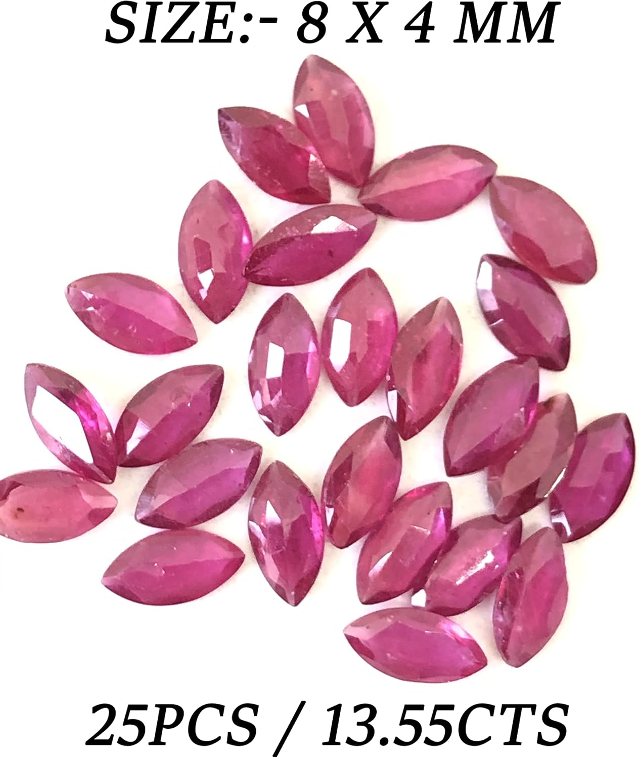 13.55 Ct Luster Ruby Marquise Shape Cut Faceted Size 8x4 mm Attractive 25 Pieces Wholesale Lot Unique Quality Loose Gemstone Best For Making Necklace, Pendant, Earring, Ring Jewelry