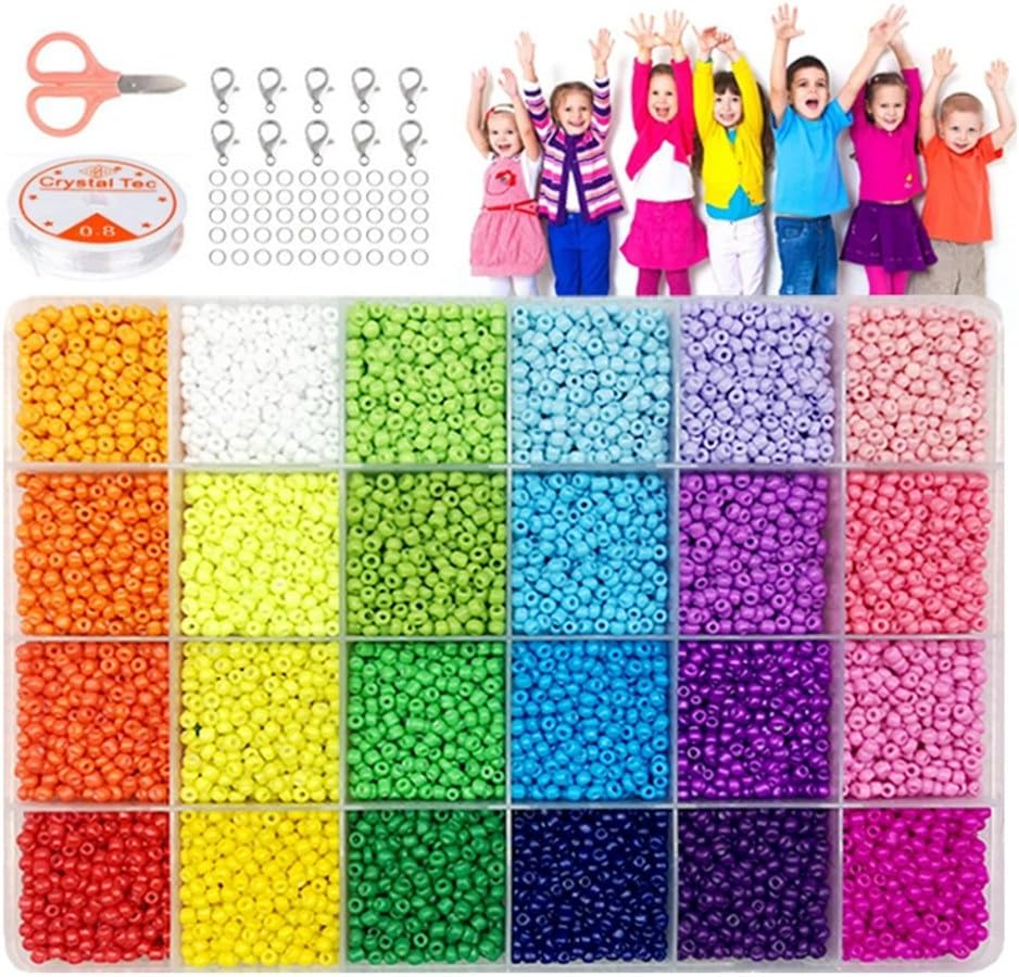 24 Grid Beads Spring Color 4mm Glass Rice Set DIY