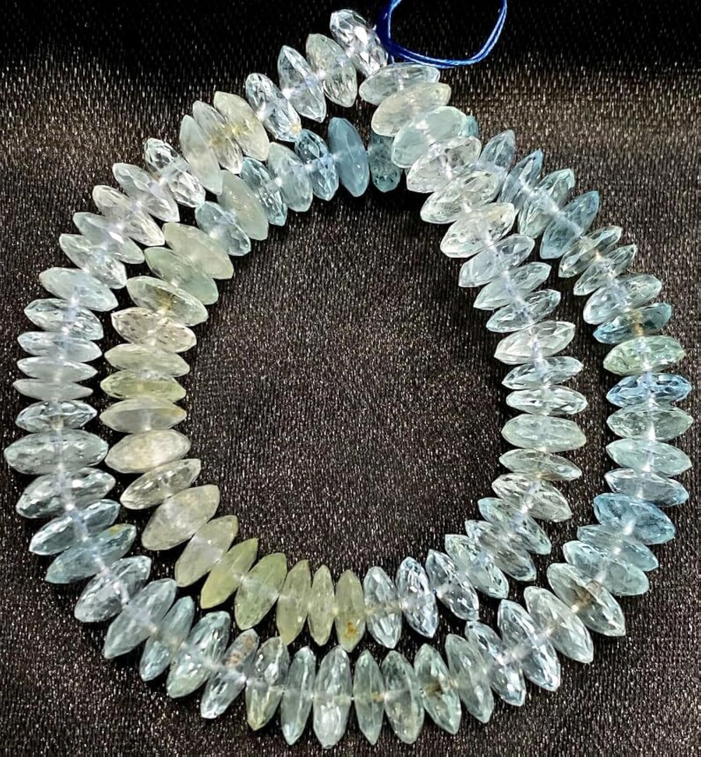 Natural AQUAMARINE RONDELE Faceted Beads 6X7 9.5MM long string jewelry making gemstone beads for necklace bracelet