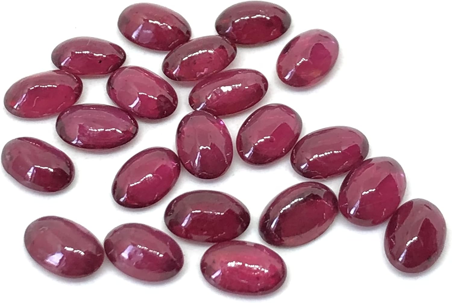 10.84 Ct Deep Red Ruby Oval Shape Cabochon Size 6x4 mm Attractive Fine Wholesale 21 Pcs Lot Loose Gemstone Best For Making Necklace, Ring, Earring, Pendant Jewelry