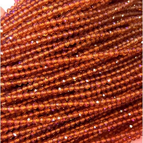 1 strands natural aplome guarnaccino orange garnet hand cut faceted round loose small beads 2mm 15