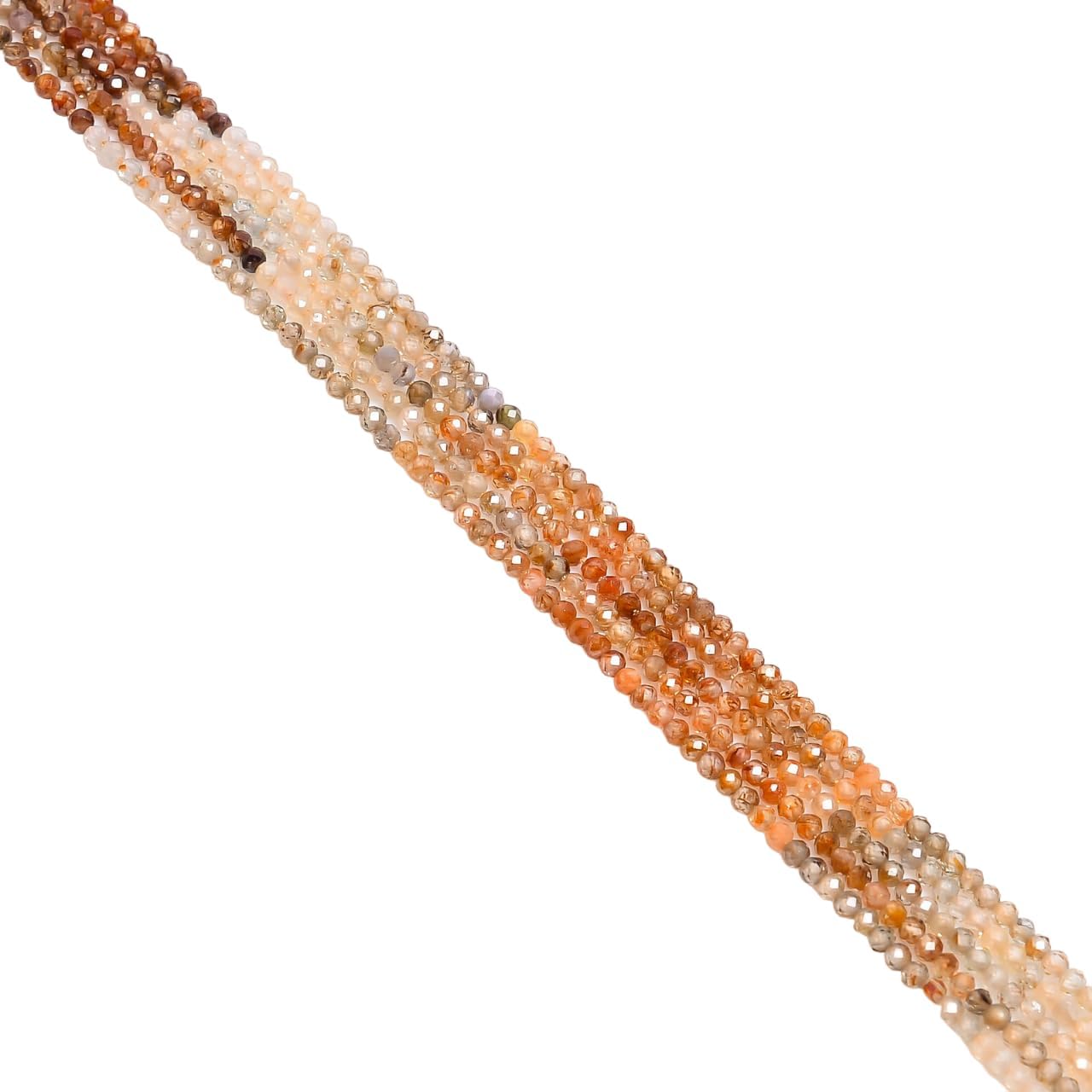 Natural Multi Zircon Faceted Round Rondelle Beads Jewelry 33 cm 100 Strand CHIK-STRD-88021