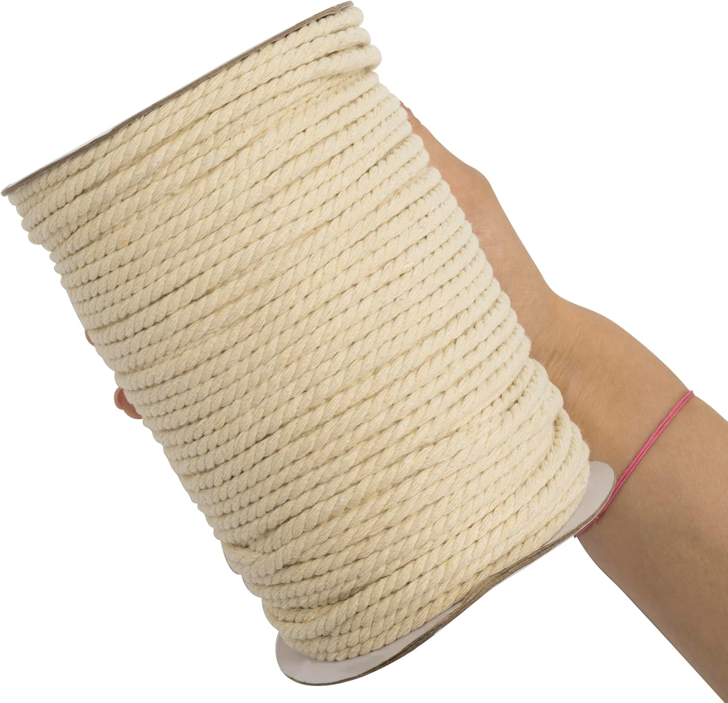 AERZETIX - C76692 - Cord Spool Twisted Thread 700 g for Macrame Ø 5 mm x 100 m - Cotton - Natural Colour - Creative Hobby Ball Haberdashery Decoration