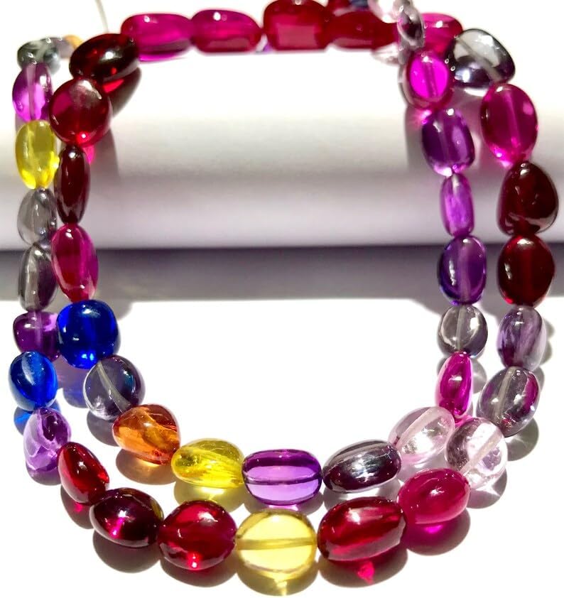 Natural SAPPHIRE, ALEXANDRITE, RUBY nuggets smooth Beads 6-11 MM 20 inch long string jewelry making gemstone beads for necklace bracelet