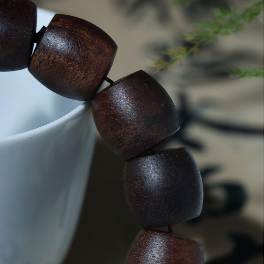 Agarwood 14mmx15pcs Fusen Red Earth Agarwood Skewers Submerged Grade Buddha Beads Rosary