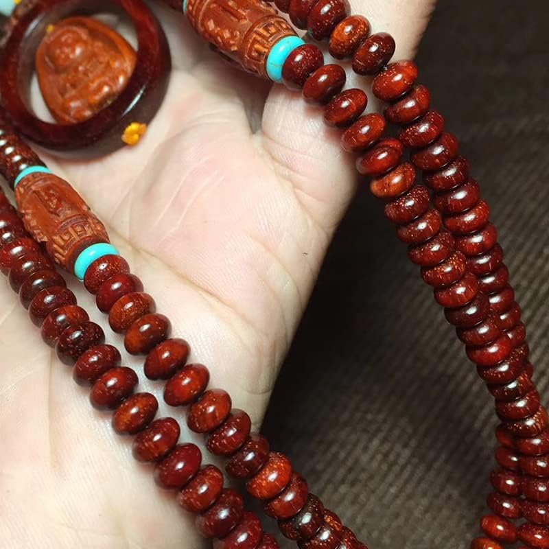 Mascot Wooden Crafts Wood Carving Art Wood Decoration Artwork 小沙弥算盘珠印度小叶紫檀算盘珠4*6配0.8三通佛珠和手链手串(小沙弥算盘珠)