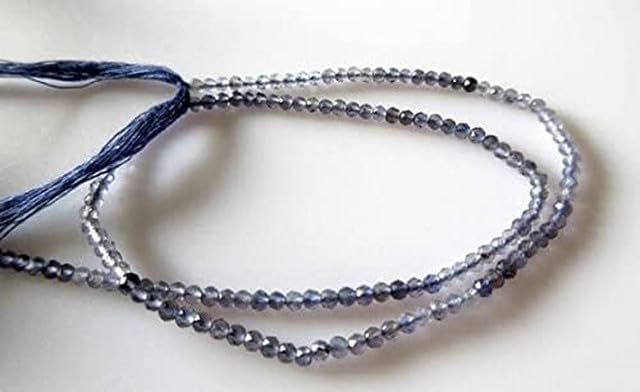 3mm Natural Iolite Shaded Faceted Round Rondelles Beads 13 Inch lot of 5 Strands Chik-STRD- 92041