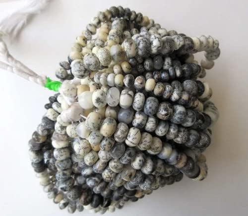 11mm Dendrite Opal Rondelle Beads, Smooth Dendrite Opal Beads, 11mm Each, 18 Inch Strand, CHIK-STNRD-34881