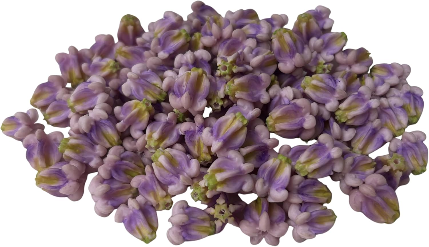 100 PCS Large Calortopis Gigantea Crown Flower Hand-Painted Clay Beads (01) for Jewelry Making DIY Craft Supplies (Pink-Purple)