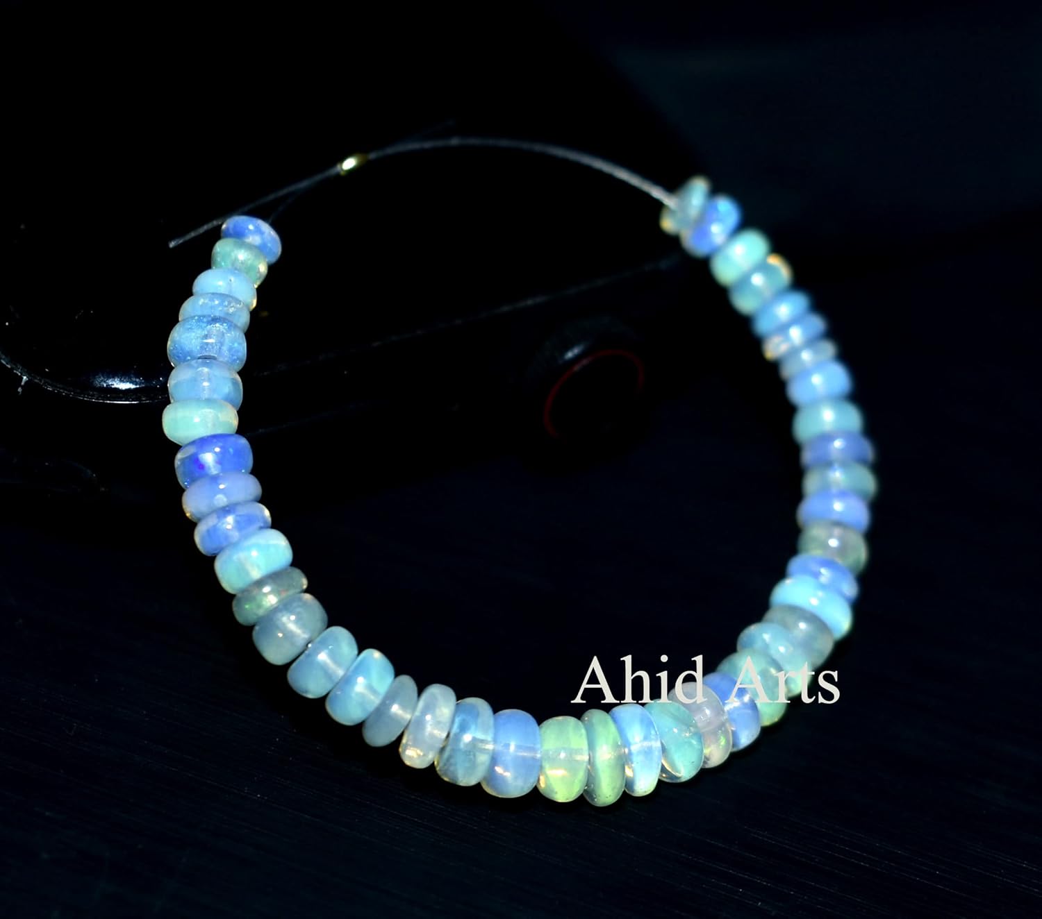 Pack of 20 Strands 3x4.5 MM Natural Ethiopian Opal welo fire rondelle Beads Strands for Jewelry Making 3 Inches Strand