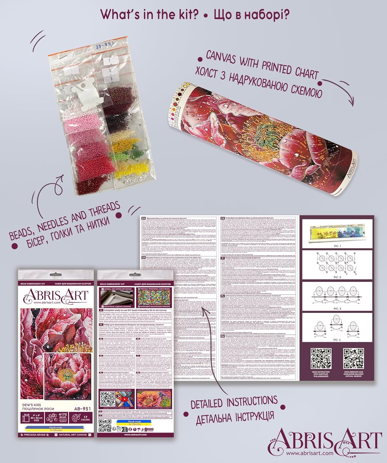 Wizardi Main Bead Embroidery Kit - Dew's Kiss AB-951 Abris Art