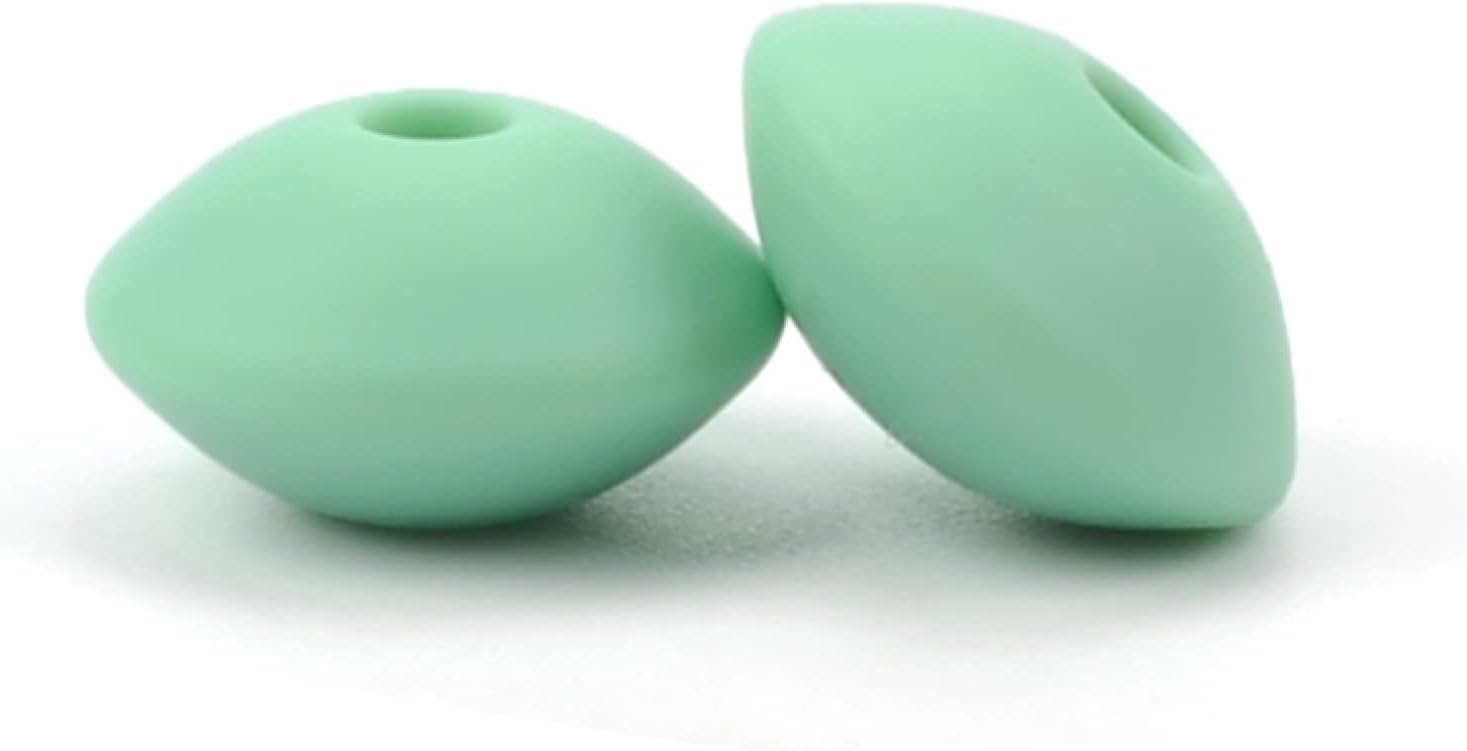 Silicone Beads 12mm 200 Pc for Keychain Making Colorful Shaped Loose Spacer Beads with Large Hole, Abacus Lentil Silicone Beads Bulk for Jewelry Making DIY Necklaces Bracelets Crafts (Pastel Blue)