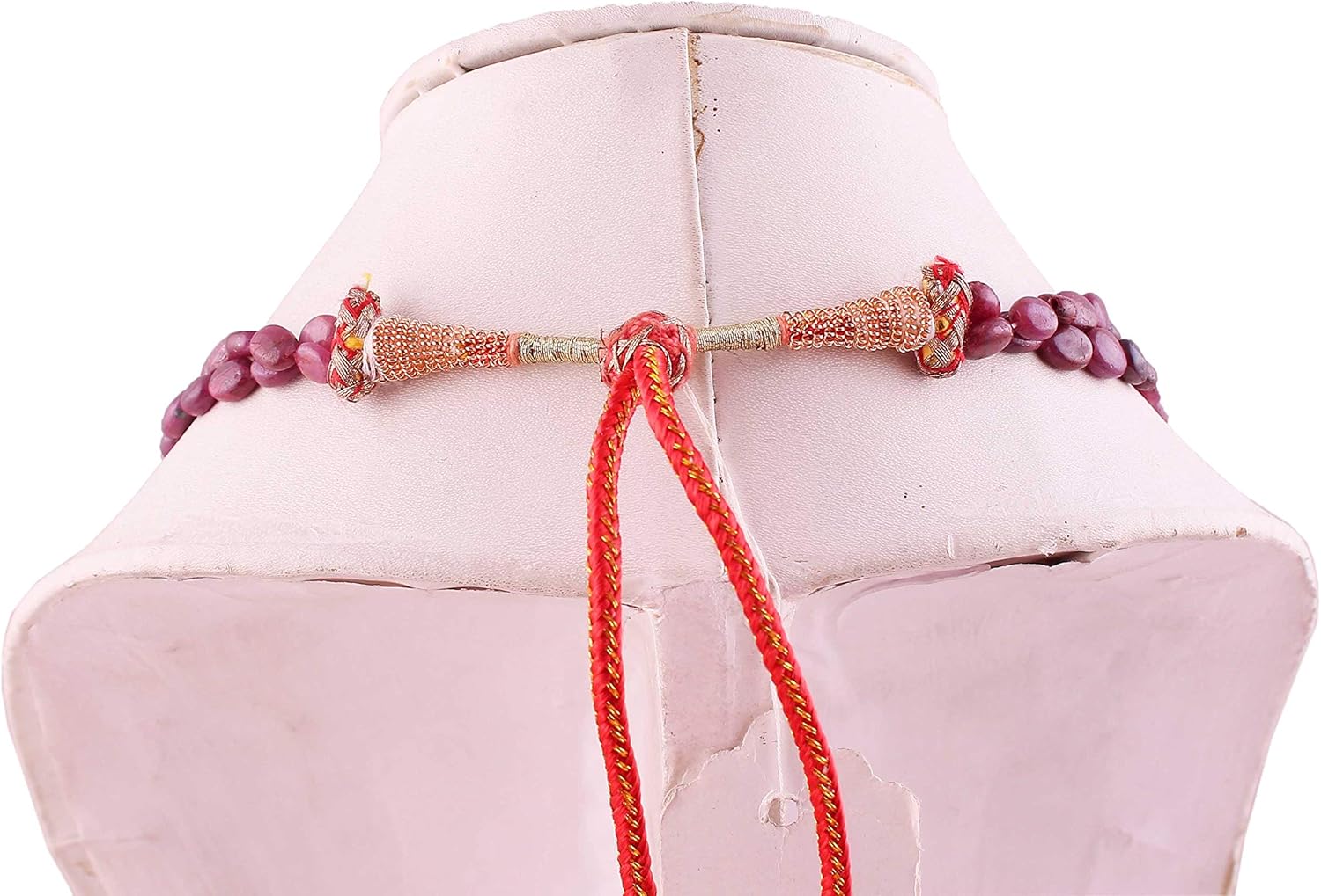 Natural Gemstone red Ruby Plain Oval Shape Beads Necklace for Women | 13 inch Gemstone Necklace|Loose Beads for Jewelry Making | Healing Beads Necklace