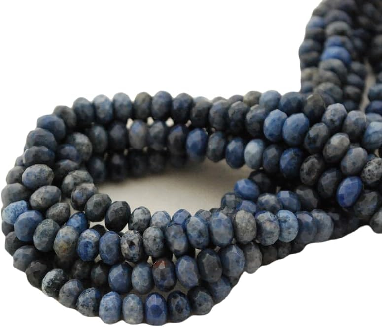13 inch Strand of Natural gem Dumortierite, 6x4mm rondelle Faceted Beads for DIY Jewelry Making. | Beads_03682
