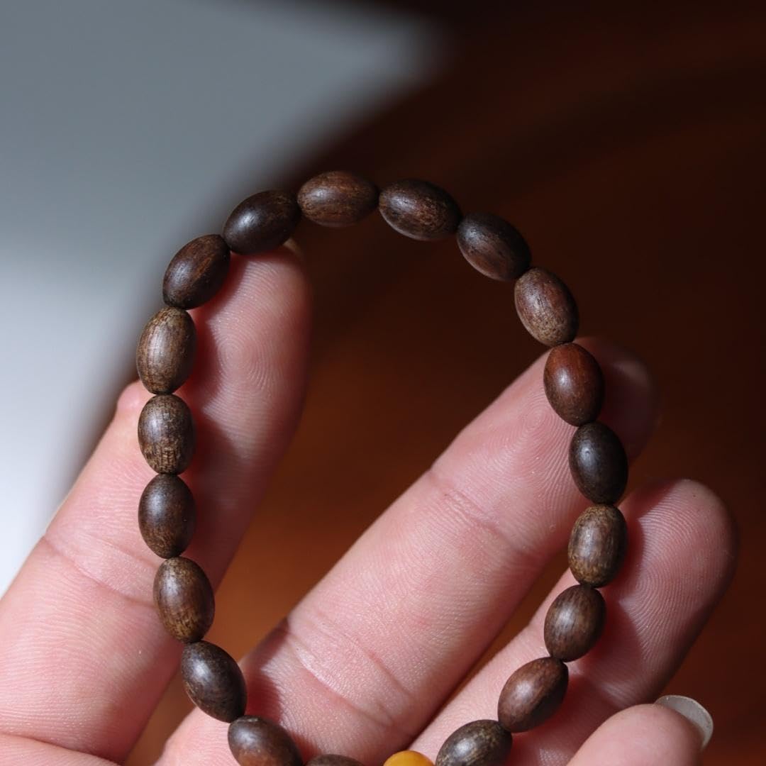 Hainan Green Agarwood Full Oil Sinking Grade Rice Beads 7×9 * 20 Pieces Sweet Floral Honey Scented Bracelet Candy Knot