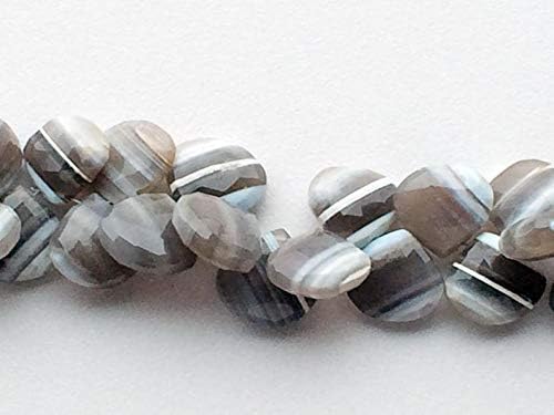 opal - boulder opal beads, boulder opal faceted heart beads, boulder opal necklace, 15-13mm, 23 pieces, 4 inch strand, wholesale