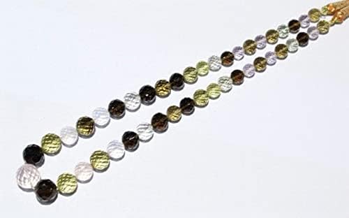 13 inch Strand of Natural gem Multi Gemstone, 9-14mm Round Faceted Beads for DIY Jewelry Making. | Beads_05462