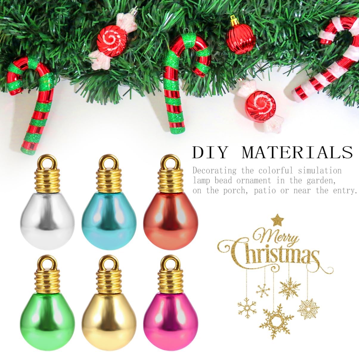 Tofficu 1000pcs Round Lamp Beads for DIY Jewelry and Christmas Decorations Creative Handmade Bead Accessories for Crafting Projects