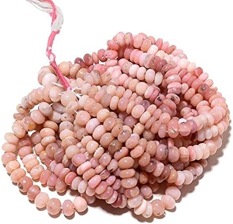 Peruvian Pink Opal Beads, Pink Opal Rondelle Beads, Opal Rondelles, 9mm Each, 16 Inch Strand