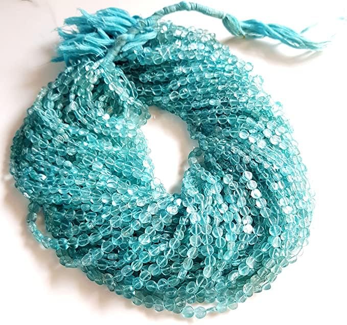 Hanumat Gems Lot of 10 Strands Natural Apatite Gemstone Plain Coin Shape Beads for Jewelry Making 12