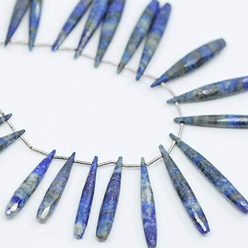 Natural Blue Lapis Lazuli Faceted Tear Drop Briolette Gemstone Loose Craft Beads Strand 3.5 Inch Long 40mm 26mm Code-HIGH-26500