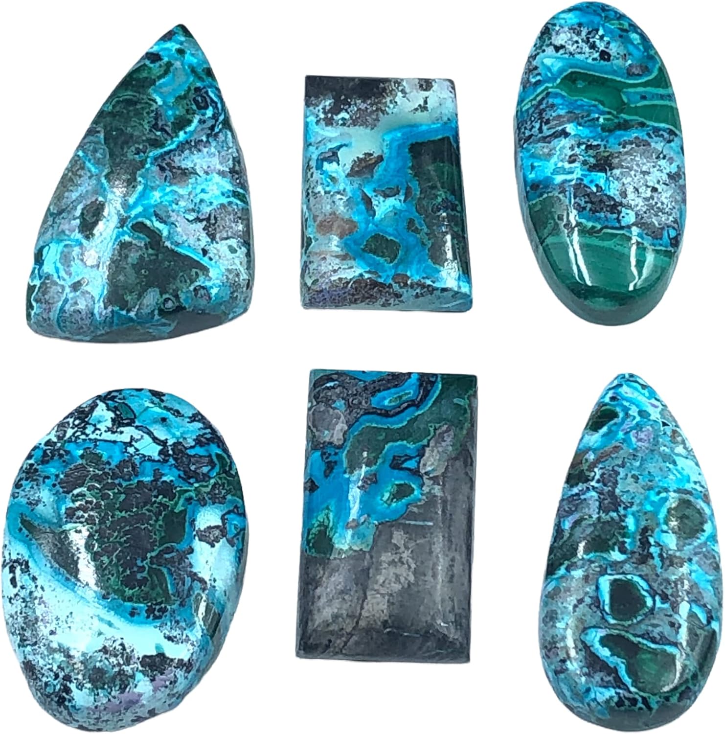 Natural CHRYSOCOLLA N Gemstone Loose Cabochon Lot For Jewelry Making, Loose Gemstone For Ring, Earring & Pendant Necklace, Jewelry Making Cabochons, Healing Gemstones