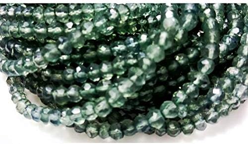 5 Strands, Green Amethyst Beads, Micro Faceted Beads, Coated Crystal Beads, Rondelle Beads, Wholesale Gemstones, 4mm Beads, 14 Inch Each Code-HIGH-49865