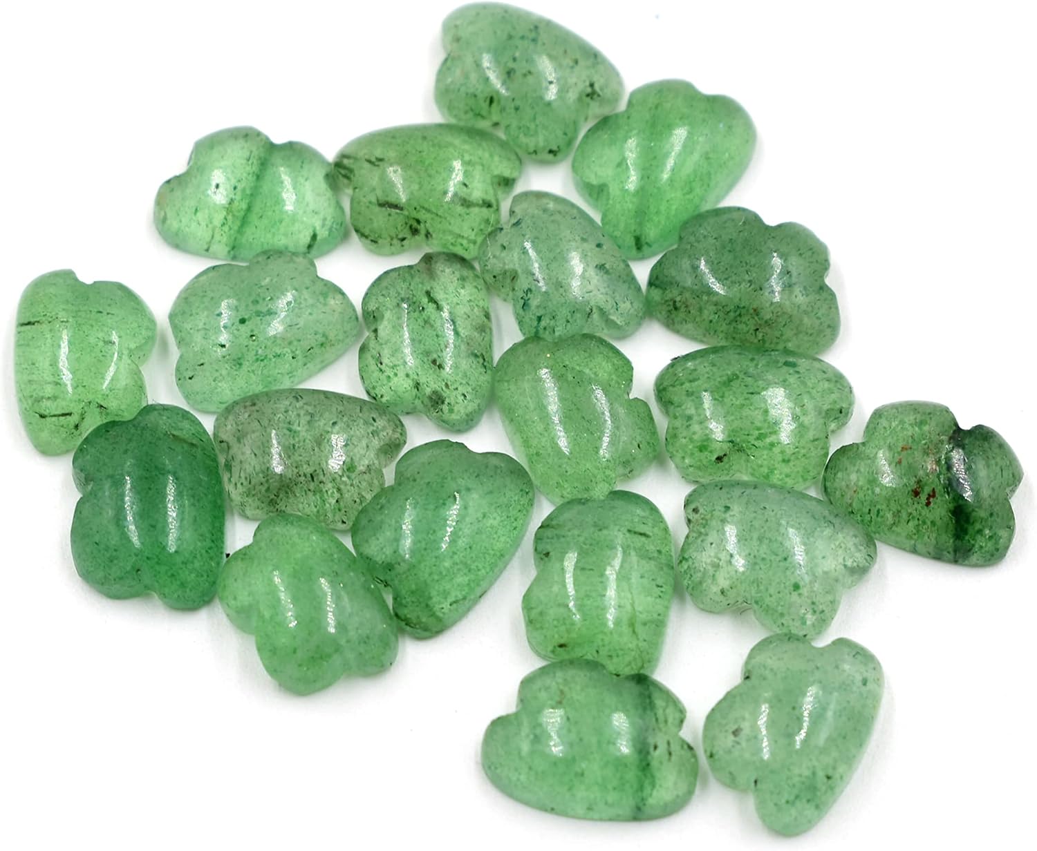 Green Strawberry Quartz Gemstone Beads Cloud Shape Carving 7X10 mm to 10X14 mm Cabochons Making Loose Stone Drill Bead Plain Polished