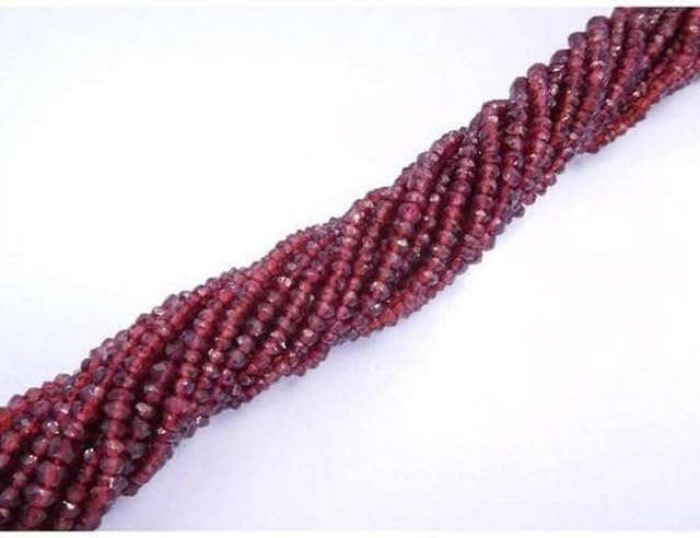 Natural Red Garnet 3-4 Mm Micro Faceted Rondelle Beads 13