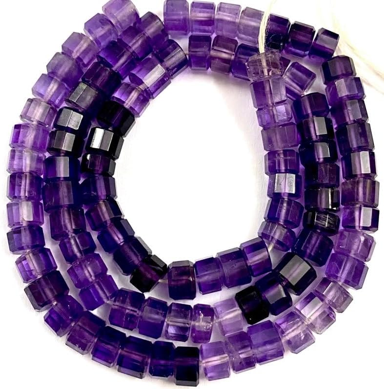 Natural Purple Amethyst rondelle Faceted Beads 5x6 16 inch Long String Jewelry Making Gemstone Beads for Necklace Bracelet