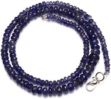 Hand_Crafted 26 Inch Natural Iolite 4-7 mm rondelle Faceted Beads for Jewelry Making YO-NECK-21317